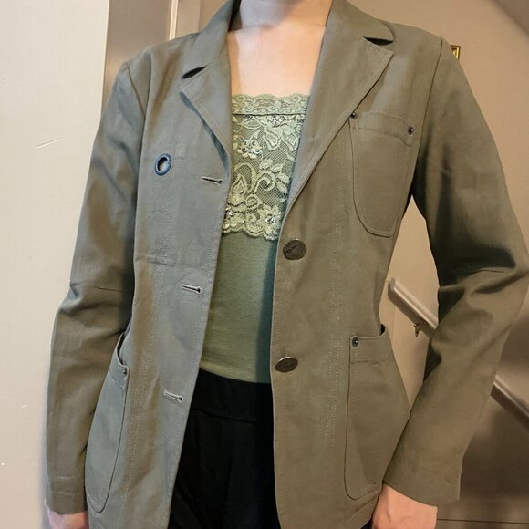 Vintage Due G Collared Coated Canvas Jacket - Picture 12 of 15
